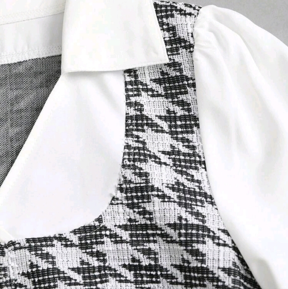 Women's Autumn/Winter French Style Casual High-End Chic Houndstooth Print Dress - Picture 3 of 4